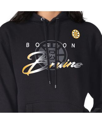 Men's Black Boston Bruins Shadow Logo Fleece Pullover Hoodie