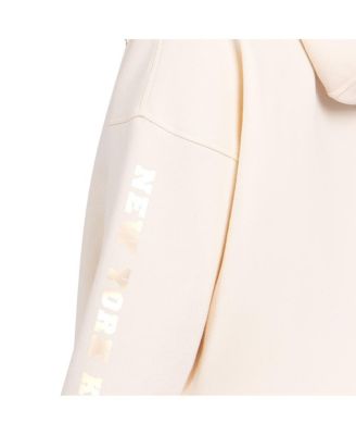 Women's Cream New York Knicks Pastel Relaxed Hoodie