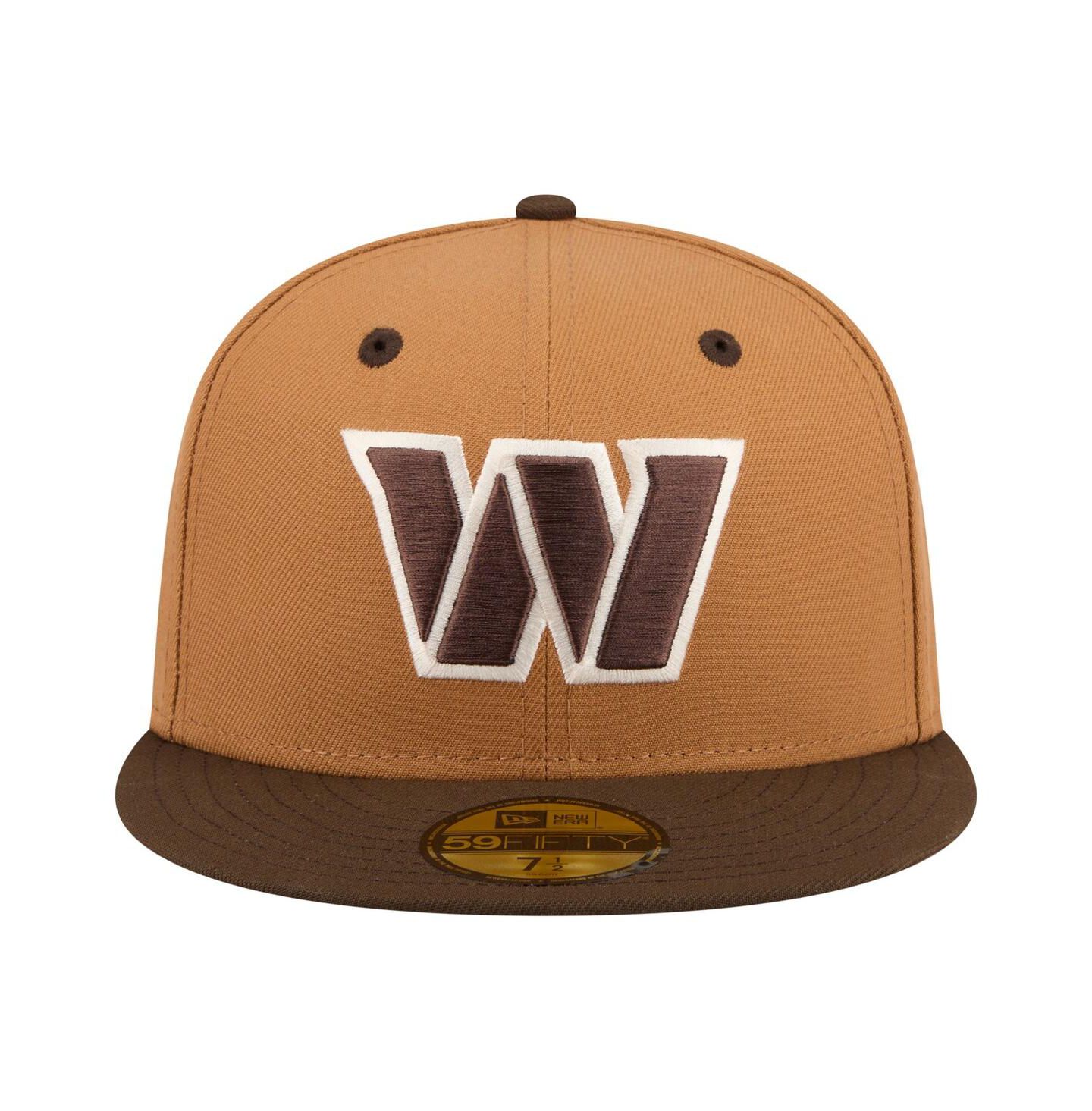 Мужская кепка New Era Light Brown/Dark Brown Washington Commanders Two-Tone Walnut 59FIFTY Fitted Hat — фото 2