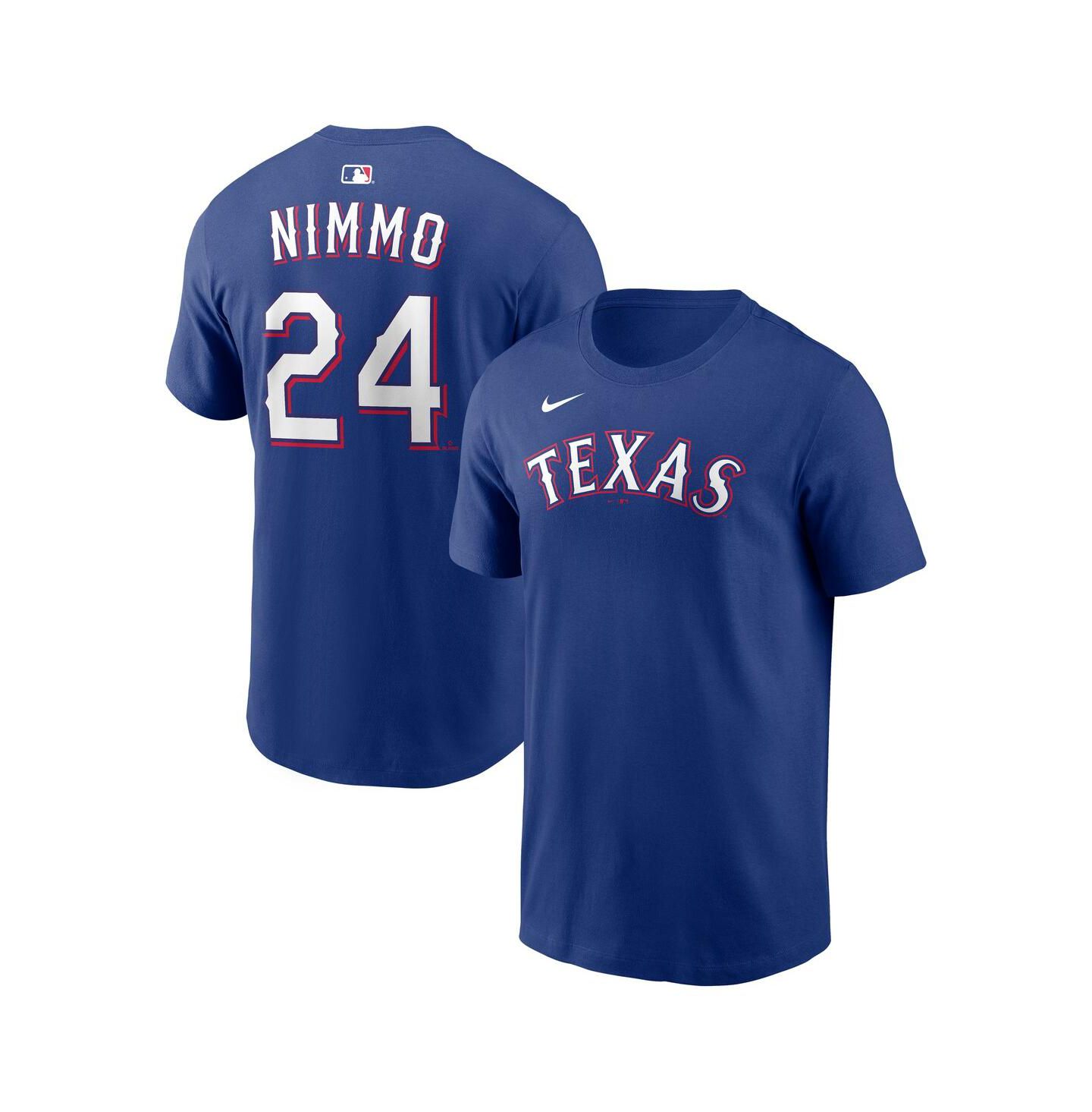 Мужская футболка Nike Brandon Nimmo Royal Texas Rangers Home Name & Number — фото 1