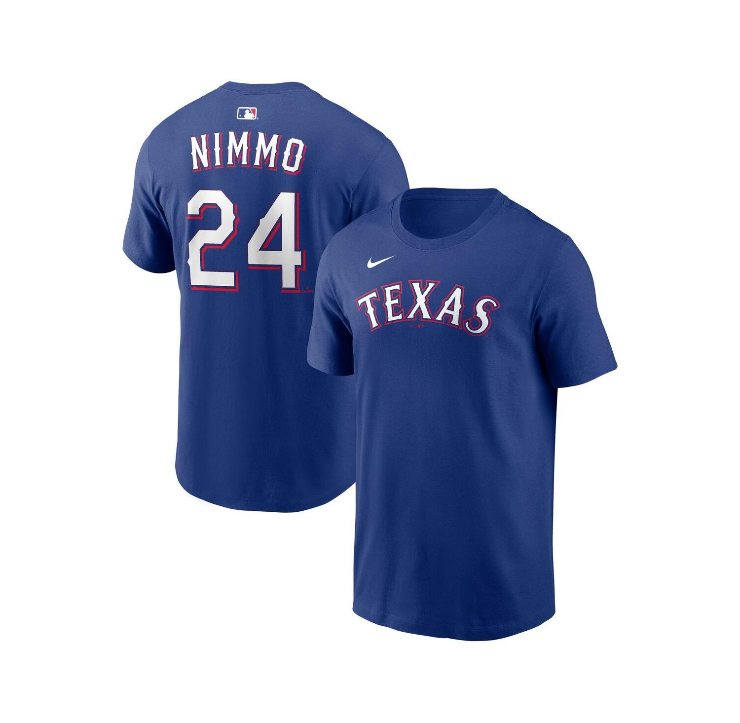 Men's Brandon Nimmo Royal Texas Rangers Home Name & Number T-Shirt