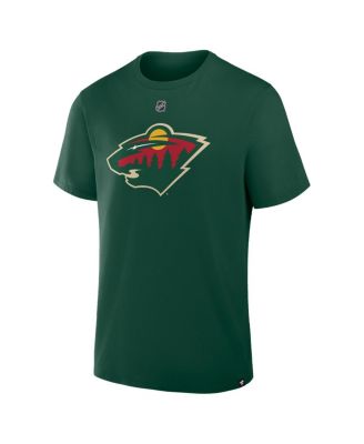 Men's Quinn Hughes Green Minnesota Wild Authentic Stack Name & Number T-Shirt