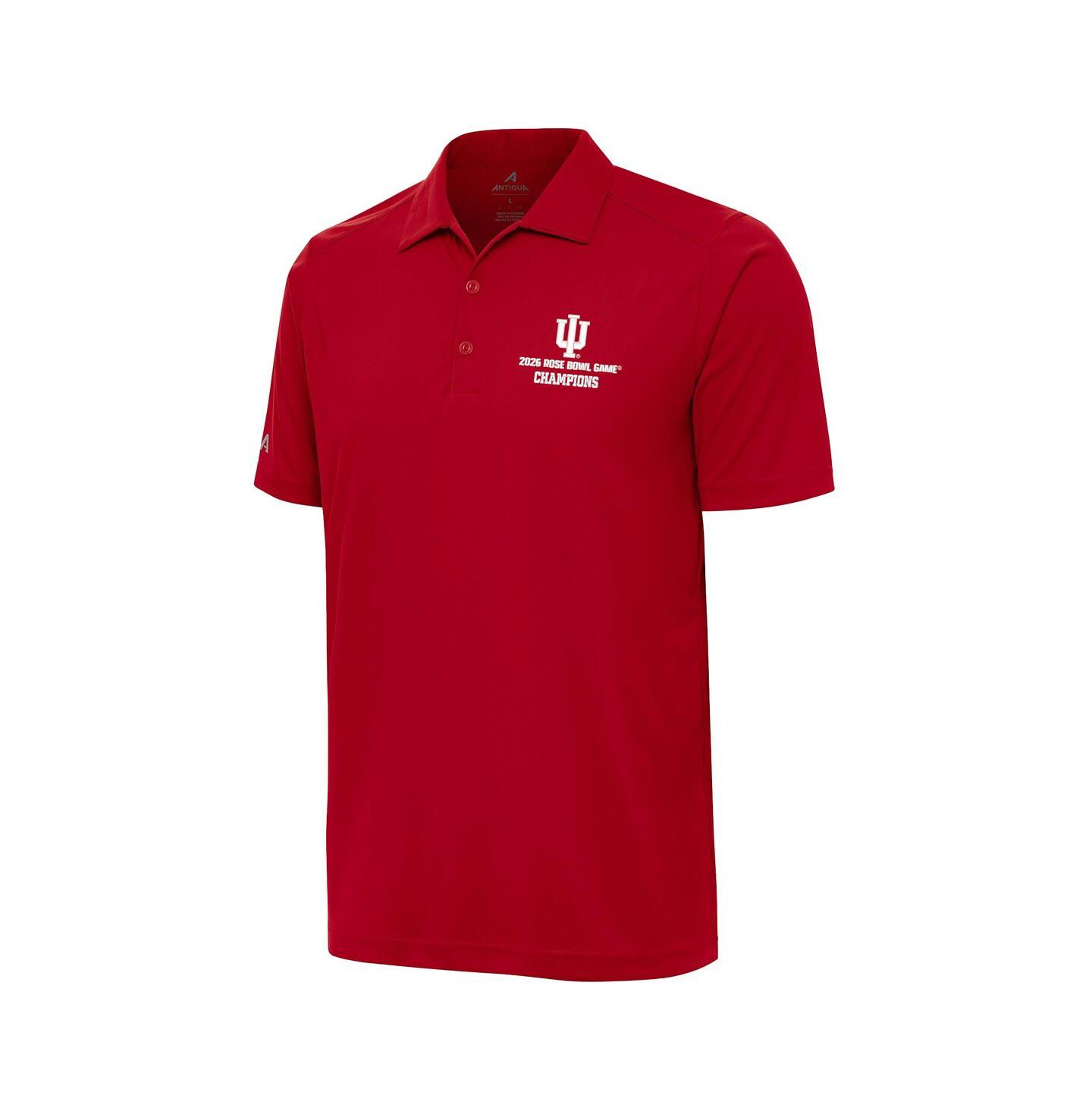 Мужское поло Antigua Red Indiana Hoosiers College Football Playoff 2026 Rose Bowl Champions Tribute Polo Shirt — фото 2