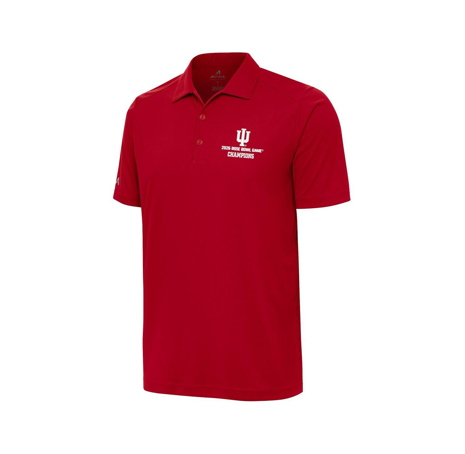 Men's Red Indiana Hoosiers College Football Playoff 2026 Rose Bowl Champions Tribute Polo Shirt