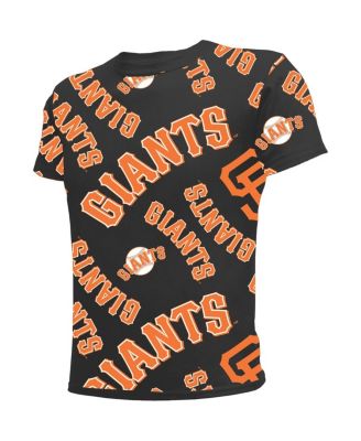 Big Boys and Girls Black San Francisco Giants Allover Team T-Shirt