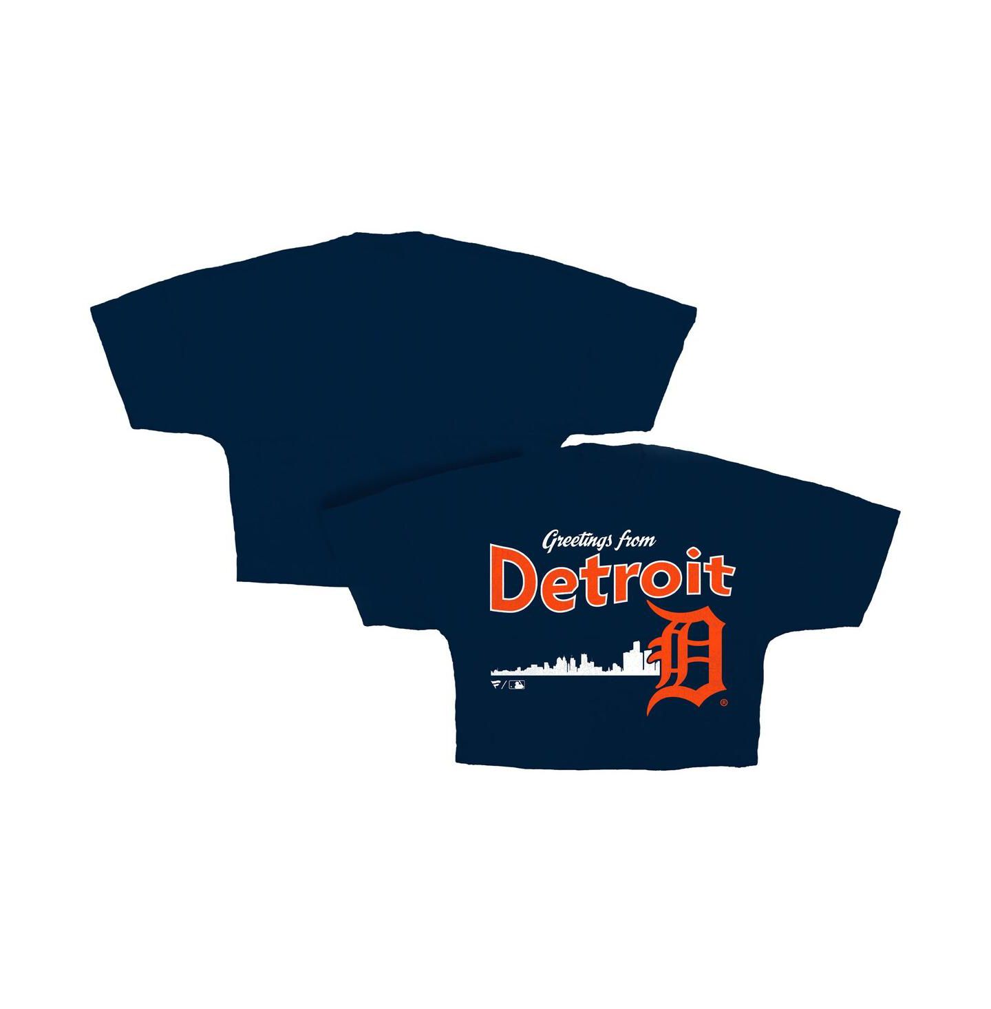Женская футболка Fanatics Navy Detroit Tigers Skyline Crop — фото 1