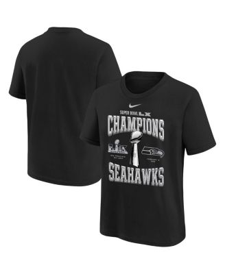 Big Boys and Girls Black Seattle Seahawks Super Bowl LX Champions Locker Room Trophy Collection Replica T-Shirt