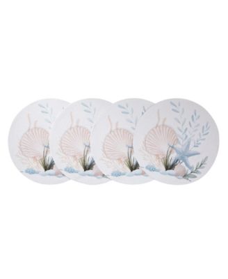 Starfish Woven Braided Round Placemats, Set of 4