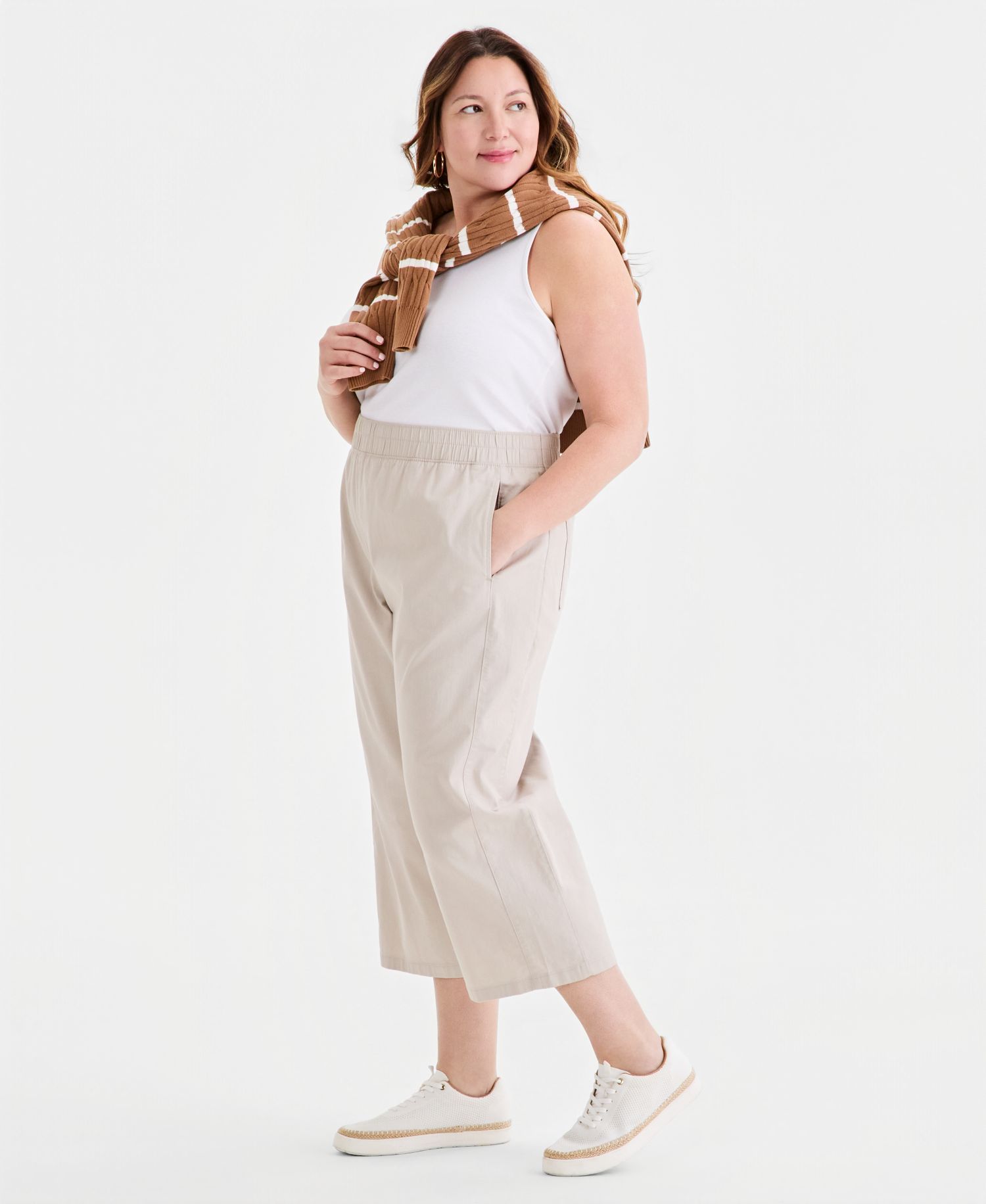 Women's Pull-On Wide-Leg Capri Pants