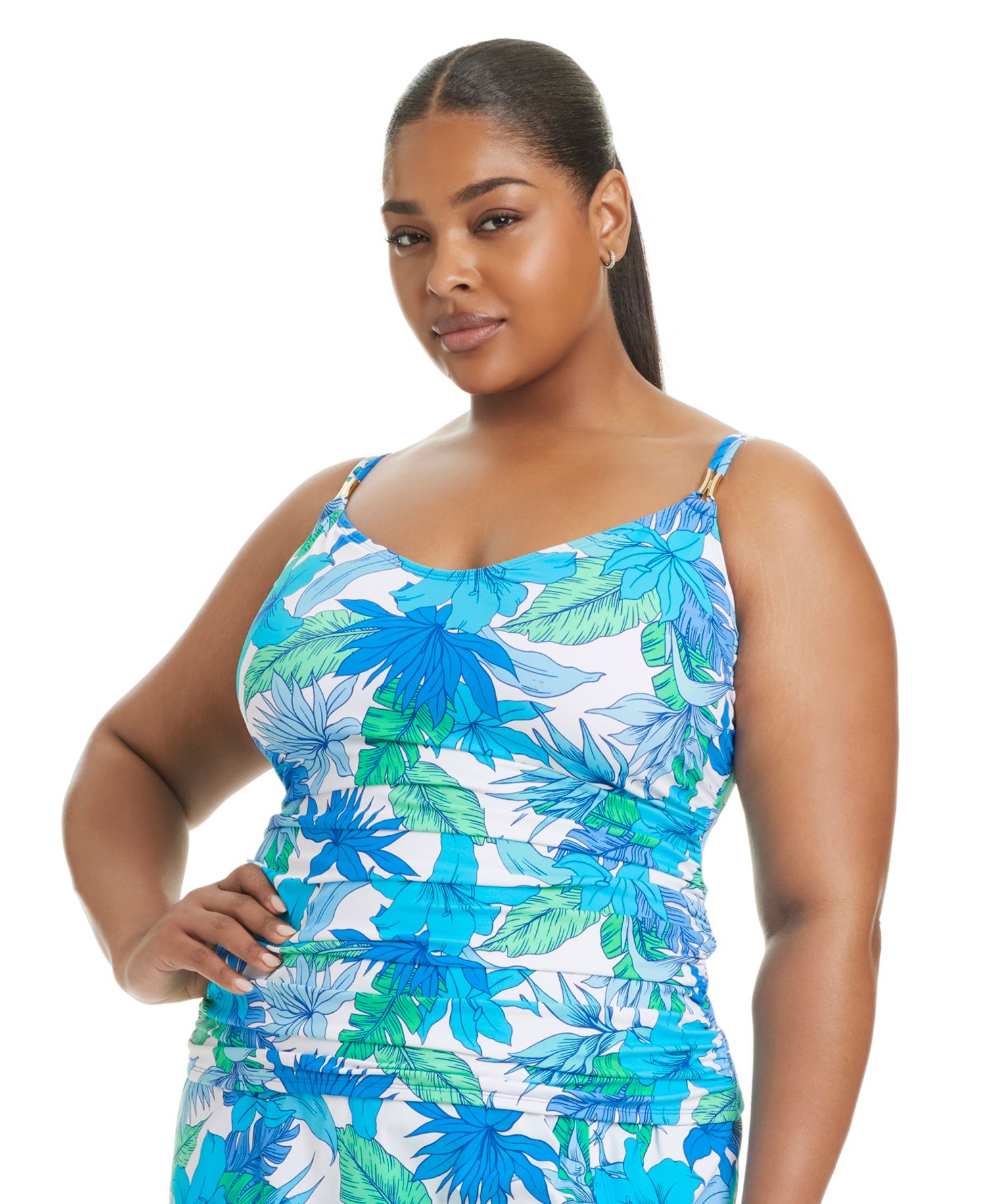 Plus Size Bellissimo V-Neck Tankini Swim Top