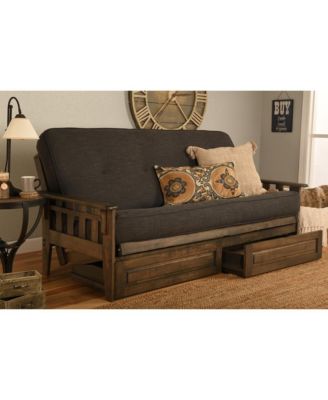 Tucson Frame with Linen Charcoal Mattress and Storage Drawers