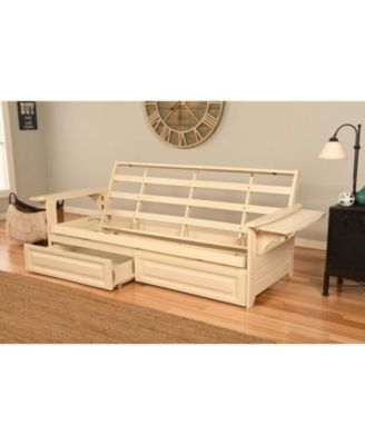 Phoenix Frame-Antique Finish-Oregon Trail Saddle Mattress-Storage Drawers