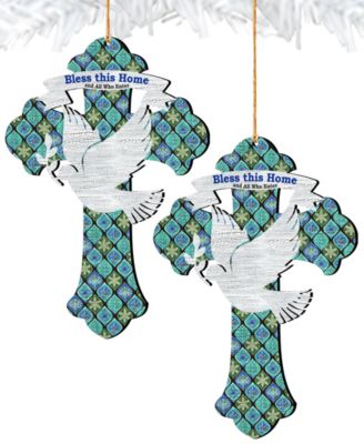 Blessings Cross Holiday Ornaments, Set of 2