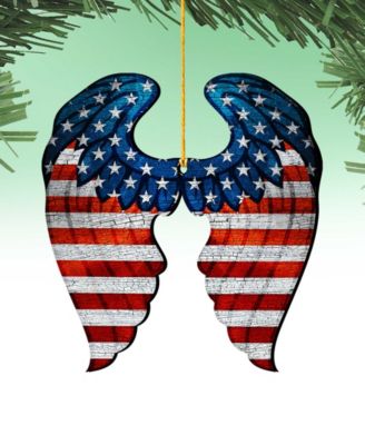 USA Wings Butterfly Ornaments, Set of 2