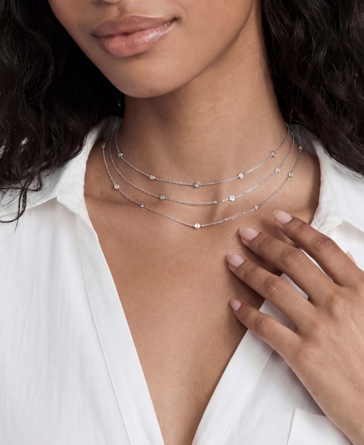 Ettika Crystal Dot Layered Necklace