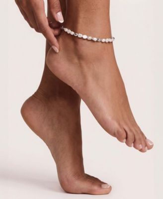 Freshwater Pearl Polished Pebble Anklet