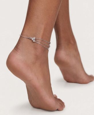 Fine Details 18k Gold Plated Crystal Anklet