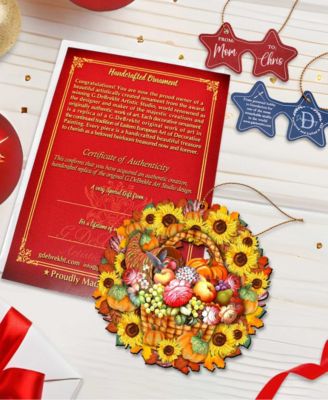 Cats Wreath Holiday Ornaments, Set of 2