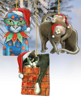 Party Cats Holiday Ornaments, Set of 3