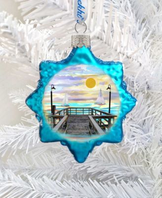 Boats at Pier Mercury Holiday Ornament