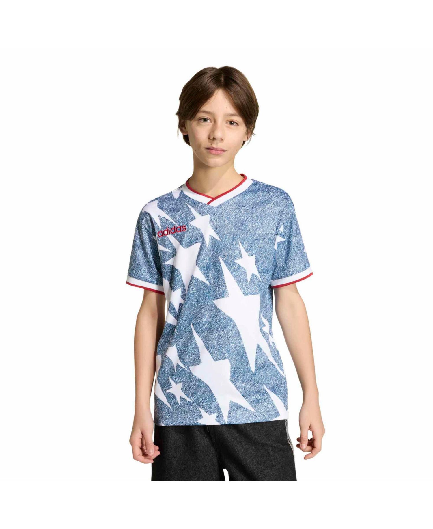 Big Boys and Girls Blue USA Soccer 1994 Denim Graphic Fashion Jersey