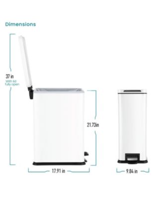 8 Gallon Slim Stainless Steel Kitchen Trash Can with Step Pedal and Soft Close Lid