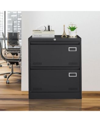 2 Drawer Lateral File Cabinet with Lock, Home Office Metal Filing Cabinet for Letter/Legal/A4/F4 Size