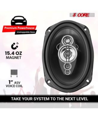 5Core 6x9 Car Speaker 4Pcs 800W 4Ohm 2 Way Coaxial Speaker Audio w Super Tweeter Fit for Vehicle