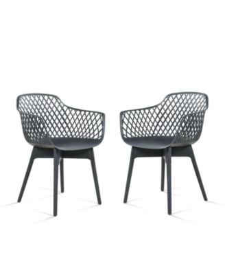 Modern Dining Chairs Set of 2, Weather-Resistant Plastic Cafe Chairs with  Ergonomic Back and Non-Slip Pad, Suitable for Patio, Restaurant