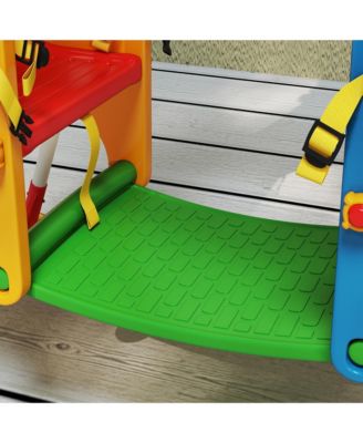 Kids Indoor Swing with Double Seats and Safety Belts, Mixed-Color