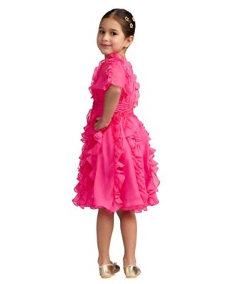 Little Girls Chiffon High Neck Ruffle Dress