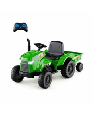 12V 2 in 1 Kids Ride On Tractor with Trailer and 3-Gear Shift