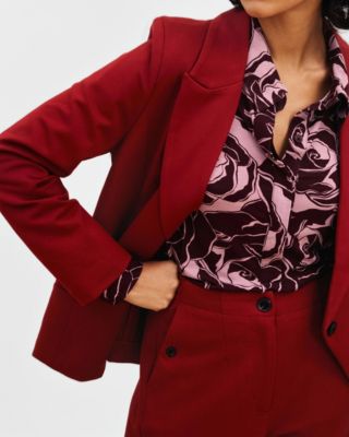 Plus Size Double Breasted Ponte Blazer