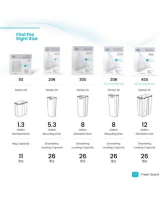 Code 30R Drawstring Kitchen Trash Bags Custom Fit for 8 Gallon Recycling Bins, 60-Count