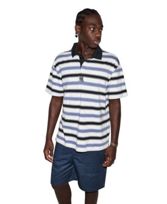 Men's Script Striped Short-Sleeve Polo Shirt