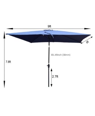 6 x 9 ft Fabric Waterproof Crank Tilt Patio Umbrella