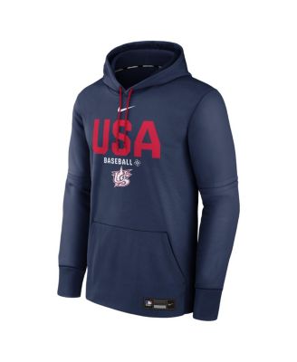 Men's Navy USA Baseball 2026 World Baseball Classic Authentic Collection Therma Hoodie