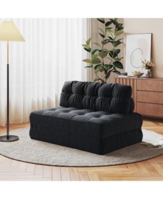 Folding Sofa Bed, Futon Sofa Bed, Floor Folding Couch for Living Room, Convertible Sleeper Chair with Pillow Foldable Mattress Back Support