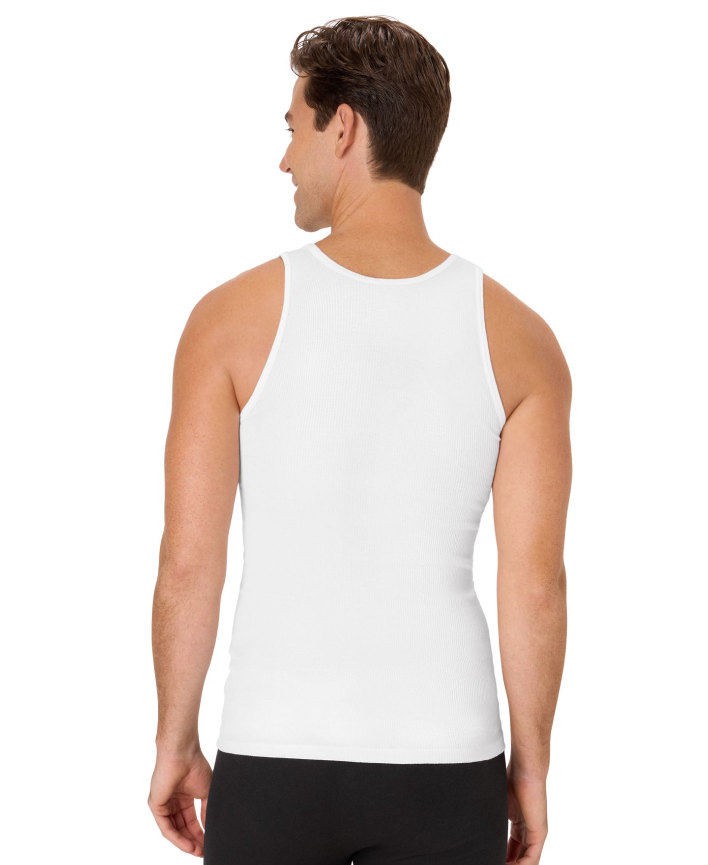 Мужские топы Hanes Ultimate Comfort Fit Tank Undershirt, 6-Pack, цвет: Разноцветный — фото 5