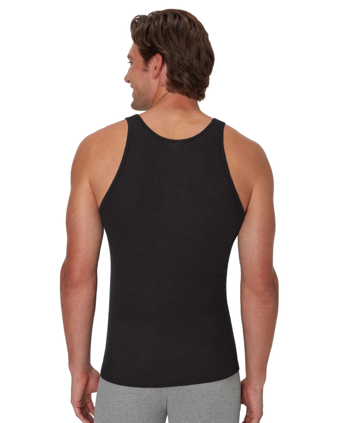 Мужские топы Hanes Ultimate Crewneck Tank Undershirt, 5-Pack, цвет: Assorted Colors — фото 5