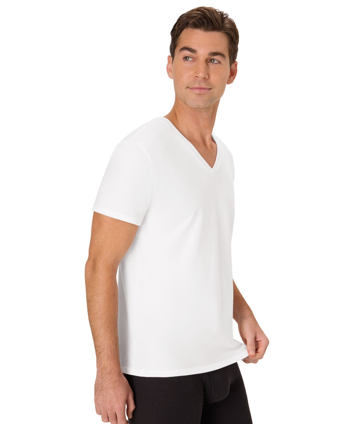 Мужской топ Hanes Ultimate Comfort Fit V-Neck Undershirt, цвет: Assorted Colors — фото 3