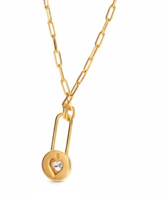 Lock & Luna Charm with Oval-Cut Moissanite – Gold