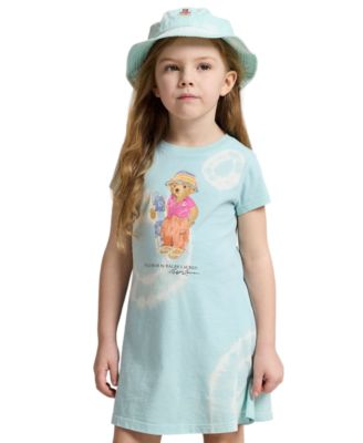 Girls' 2T-6X Tie-Dye Polo Bear Cotton Jersey Dress