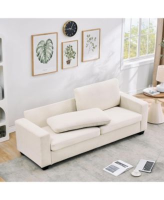 83" Comfy 3-Seater Corduroy Couches, Modern Upholstered Sofa with Wide Armrests, Cloud Couch with Deep Seat Sofa, Home Sofas for Living Room