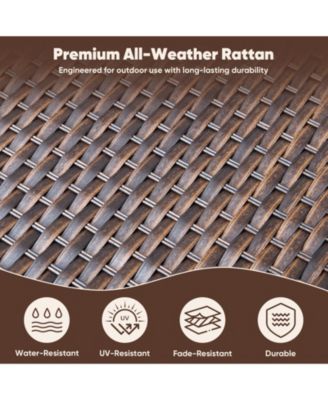 4 Piece Patio Furniture Set with Fire Pit Table, Swivel Rocker Chair, Seat Sofa, Seats Outdoor Conversation Set for Lawn Garden Backyard