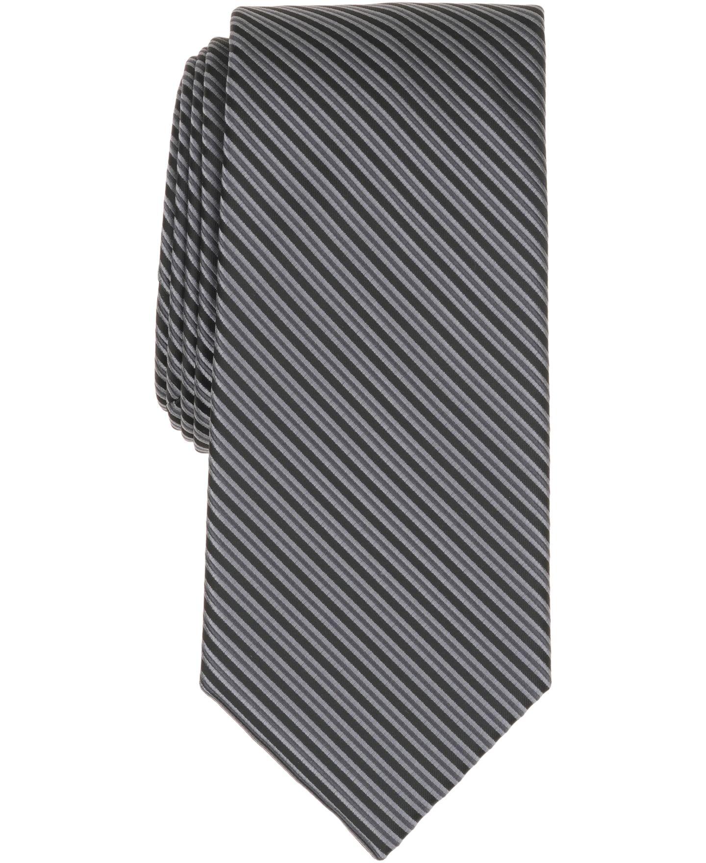 Мужской галстук Perry Ellis Fenwich в полоску, цвет: Чёрный — фото 1