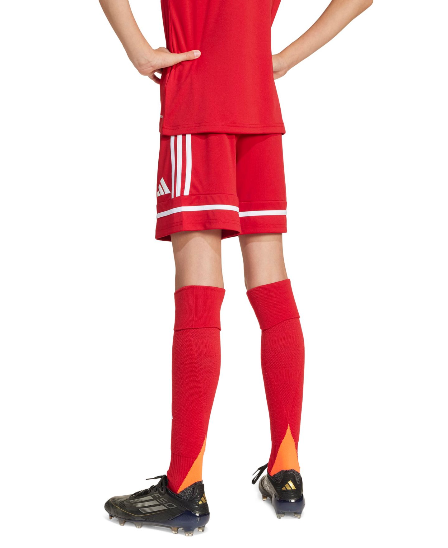Детские шорты adidas Elastic Waist, цвет: Красный / Белый — фото 5