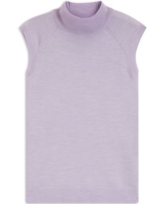 Women's Merino Wool Mock Neck Sleeveless Top