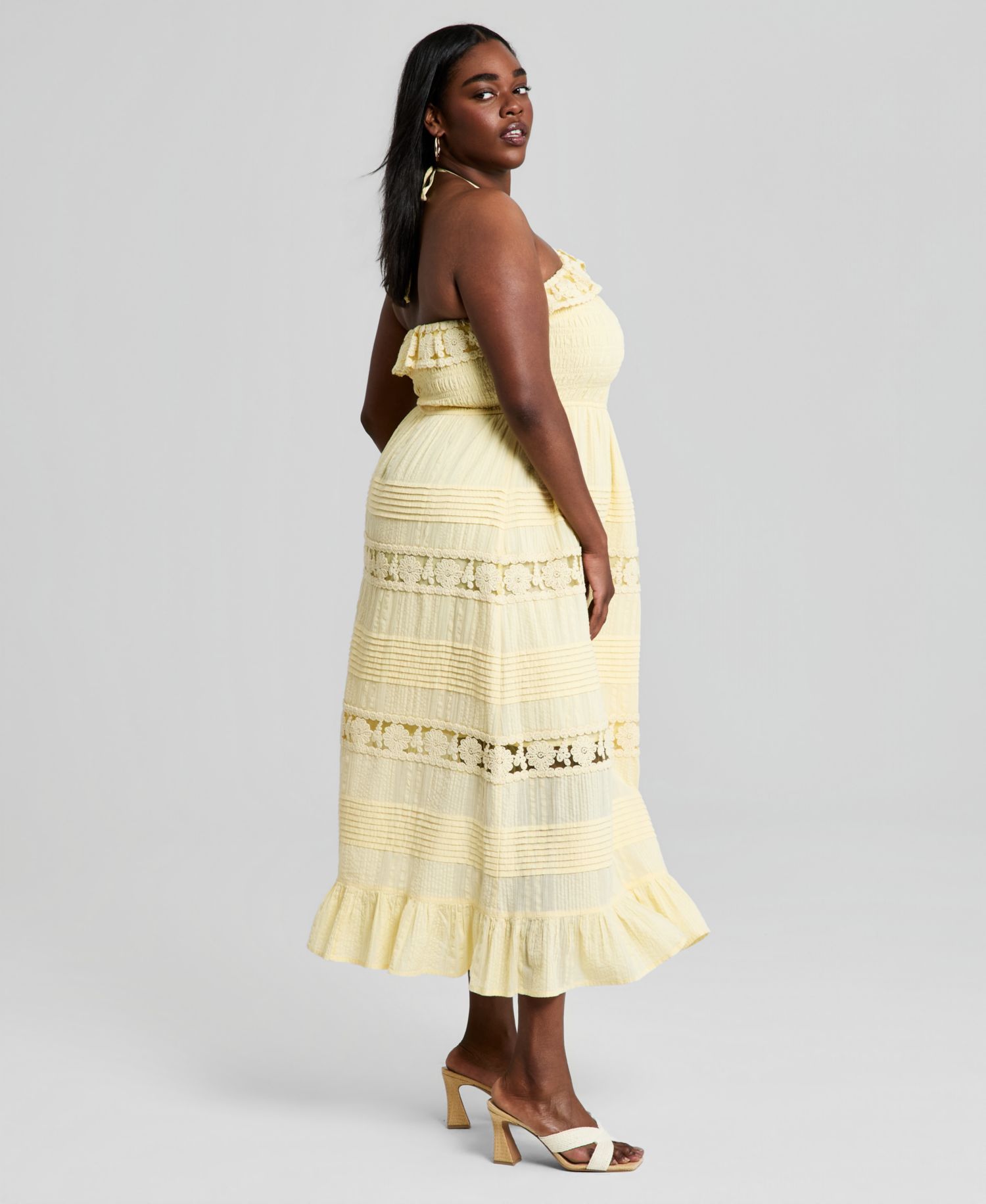 Trendy Plus Size Cotton Lace Maxi Dress