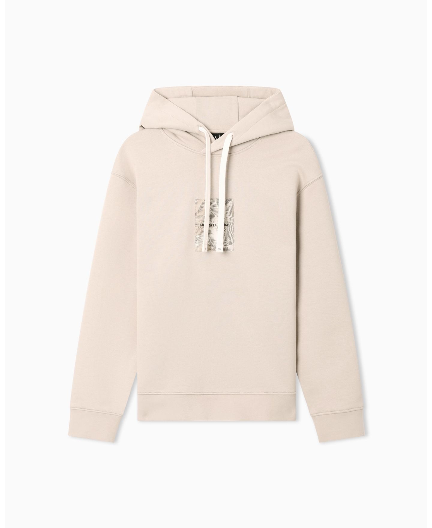 Мужское худи A|X Armani Exchange Ibiza X Box Leaf Logo, цвет: Серо-бежевый — фото 5